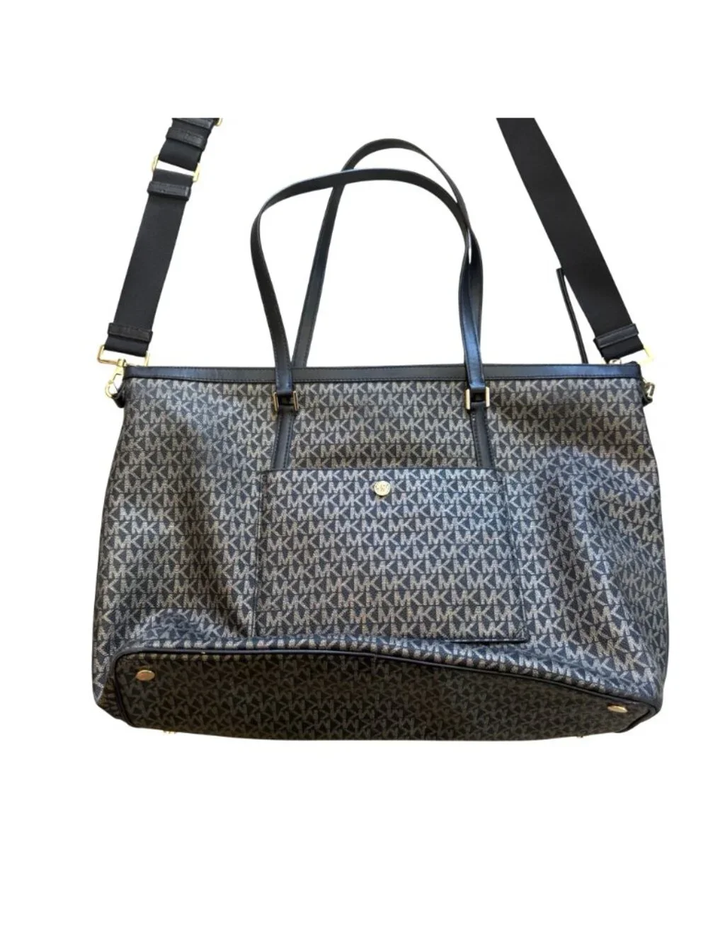 Michael Kors Women's Heritage Large Tote Bag Black MK Monogram - Picture 5 of 14